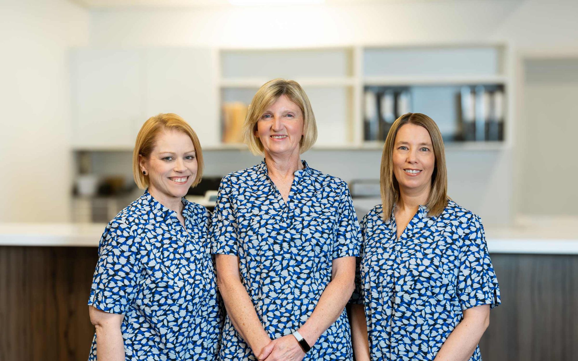The Northside Gastroenterology practice staff: secretarial staff Jan and Kellie, and practice Registered Nurse Caryn